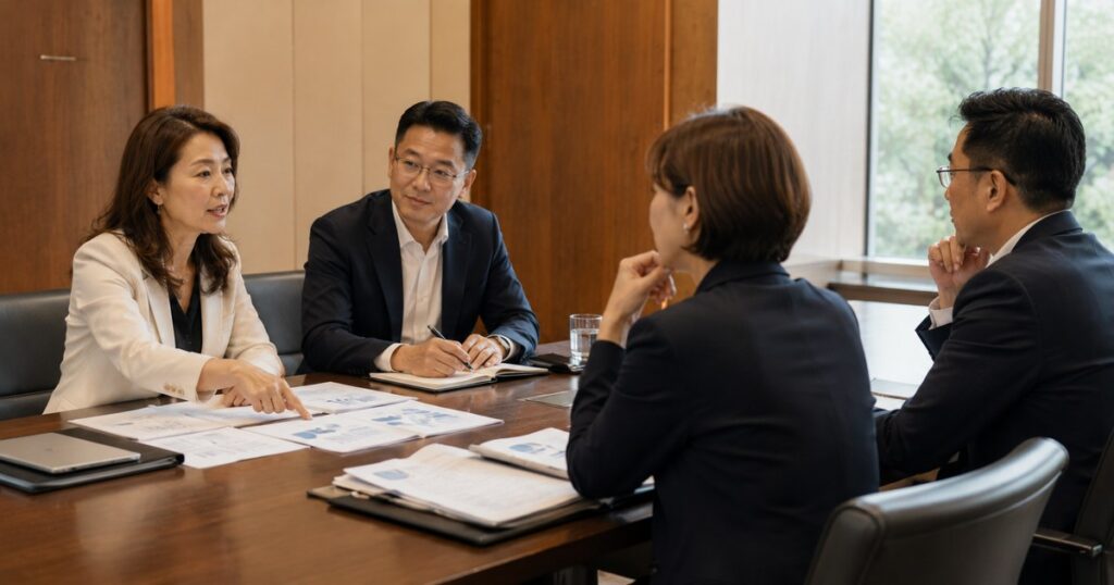 創辦人向機構投資人說明財務資料與投資敘事